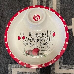 NWT Magnolia Lane ‘Oklahoma Sooner’ Chip & Dip Platter